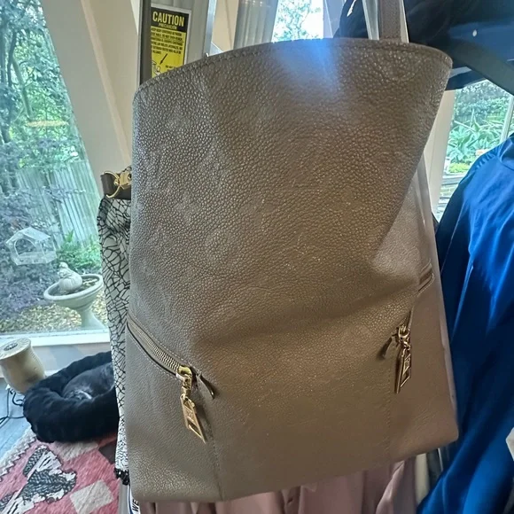 Louis Vuitton Taupe Embossed Monogram Shoulder Bag with Gold Hardware - Picture 2 of 11